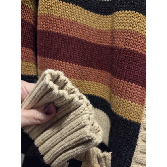 PENDLETON Harding Open Front LONG Cardigan Sweater Aztec Cotton Wool Women's L - Picture 11 of 12